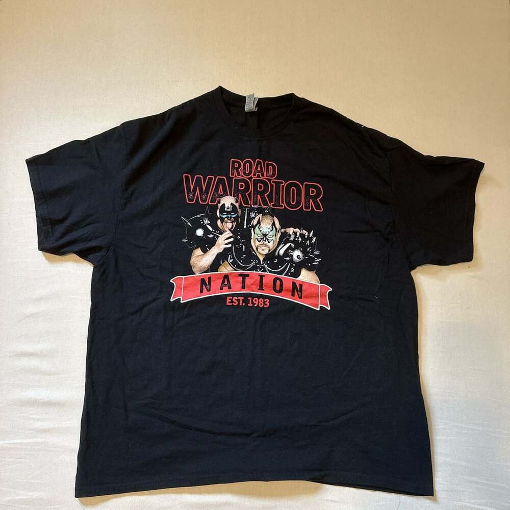 Gildan Road Warrior Nation Size 2XL Black T-Shirt